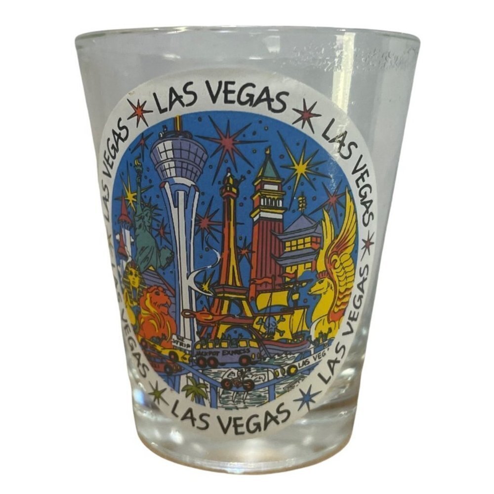 Shot Glass Las Vegas‎ Strip Casino Souvenir Tourist Vintage